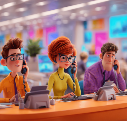 Zweispaltenbild rechts: Moderne Szene mit Künstlicher Intelligenz in Aktion