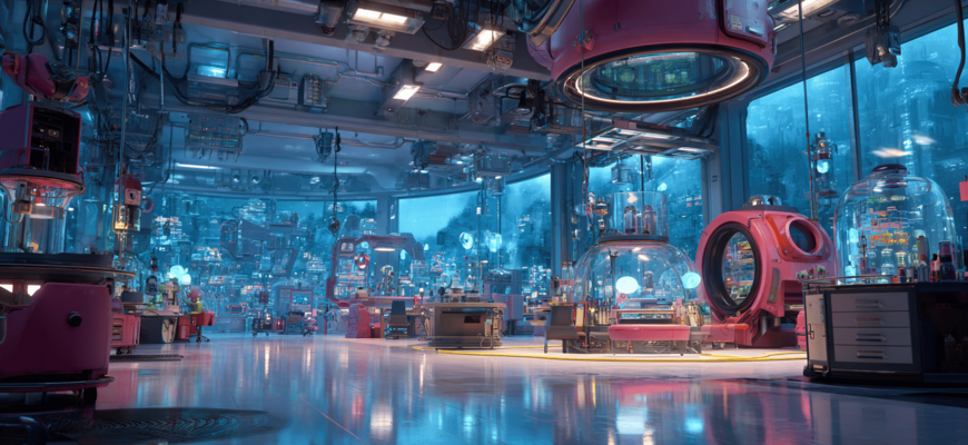 Weitwinkelansicht einer modernen KI-Entwicklungsumgebung