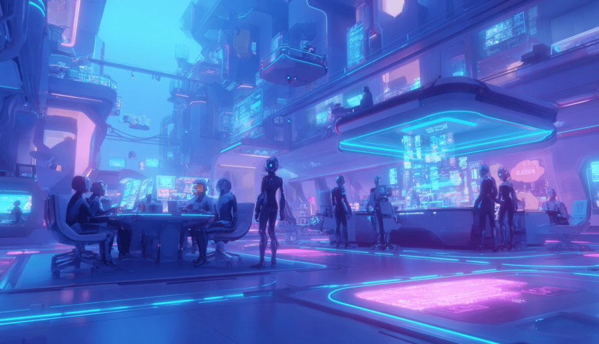 Headerbild: Darstellung von KI-Agenten in dynamischer Interaktion