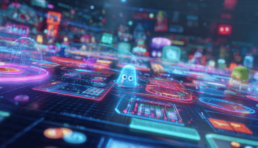 Illustration eines futuristischen Computermonitors mit ChatGPT Agent Interface