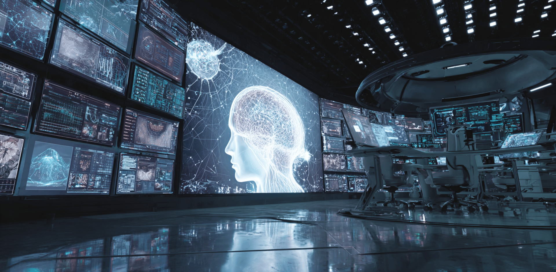 Moderne Darstellung von KI-unterstützter Werbegestaltung