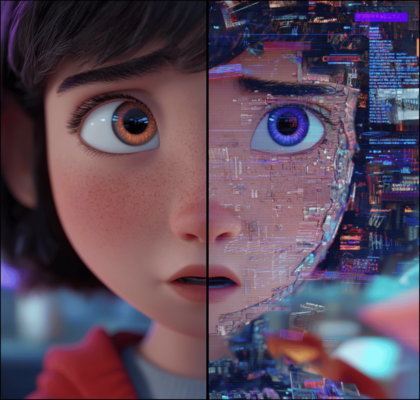 Detailreiche Interaktion zwischen Mensch und Maschine.