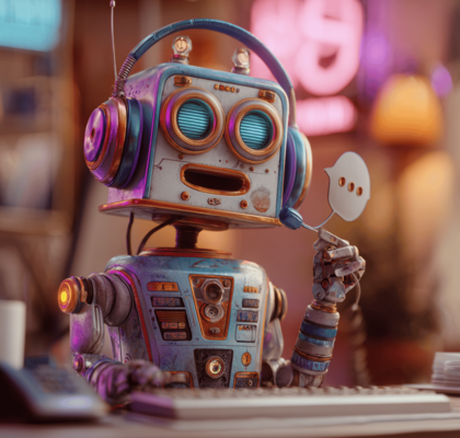 Detailaufnahme eines digitalen Assistenten im Einsatz