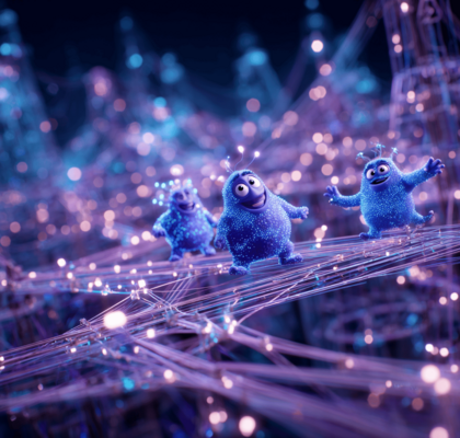 Detailaufnahme eines KI-Algorithmus bei der Berechnung