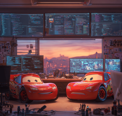 Detailansicht eines Entwicklers, der KI-Code in Echtzeit generiert