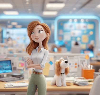 Zweispaltenbild links: Slack Interaktion mit KI