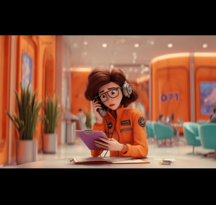 Zweispaltige Darstellung von KI-Agenten im Dialog