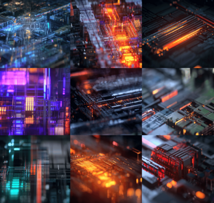 Visualisierung moderner KI-Infrastruktur und technischer Innovation