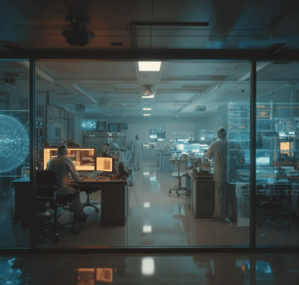 Rechte Seite: Kontrast zwischen rascher Innovation und verlorener Transparenz in der KI