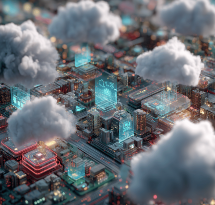 Visualisierung der skalierbaren Cloud-Infrastruktur für KI-Agenten