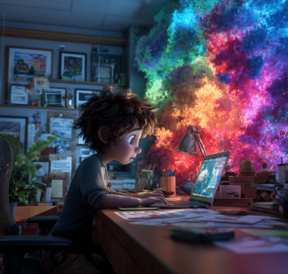 Zweispaltige Darstellung: KI-Agenten in Aktion